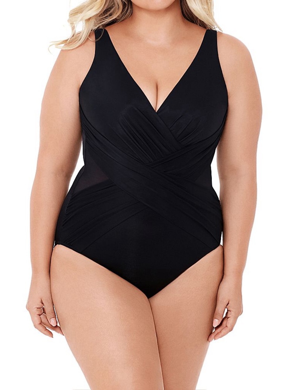 Miraclesuit Black Crossover One Piece Tummy Control
Swimsuit 6516689 Womens